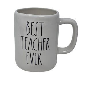 Rae Dunn Artisan Collection By Magenta White Ceramic BEST TEACHER EVER Mug
